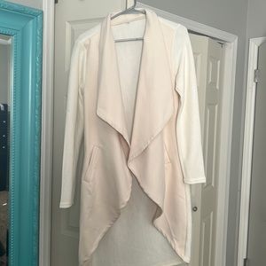 Pink and cream long jacket blazer